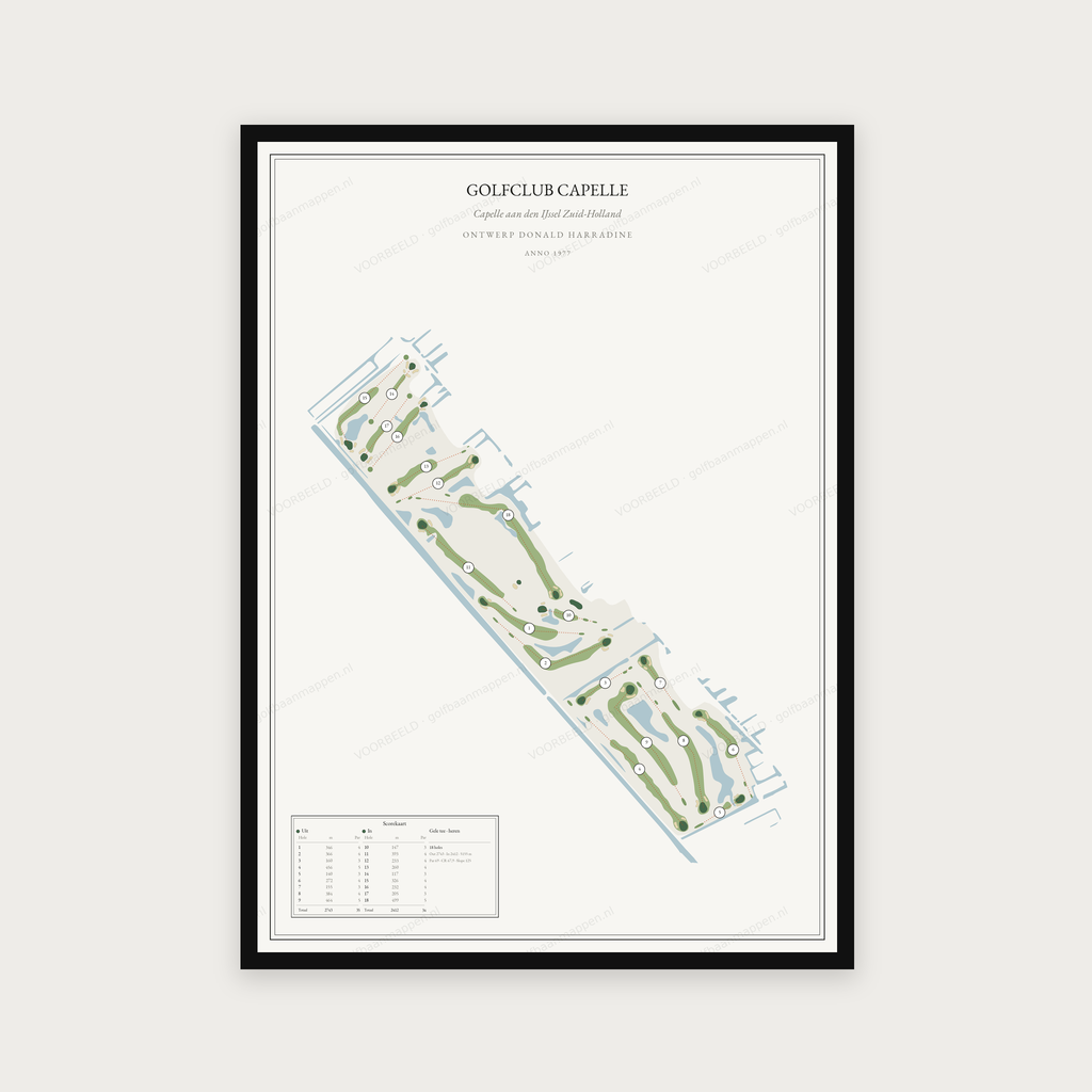 Golfposter Golfclub Capelle in redactie-stijl, staand
