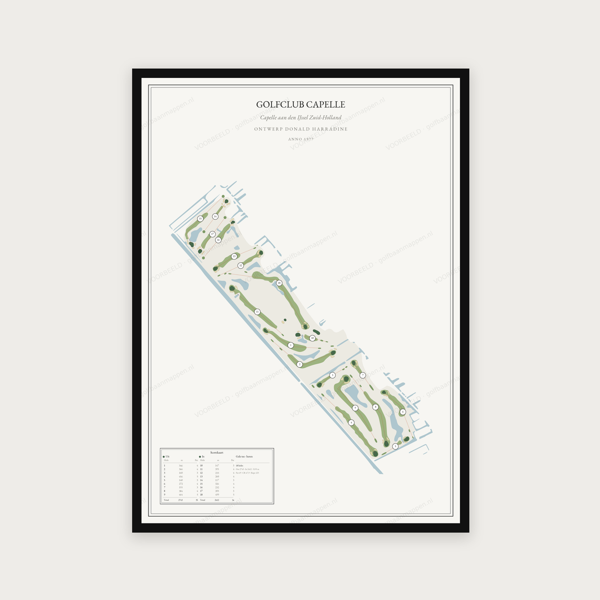 Golfposter Golfclub Capelle in redactie-stijl, staand
