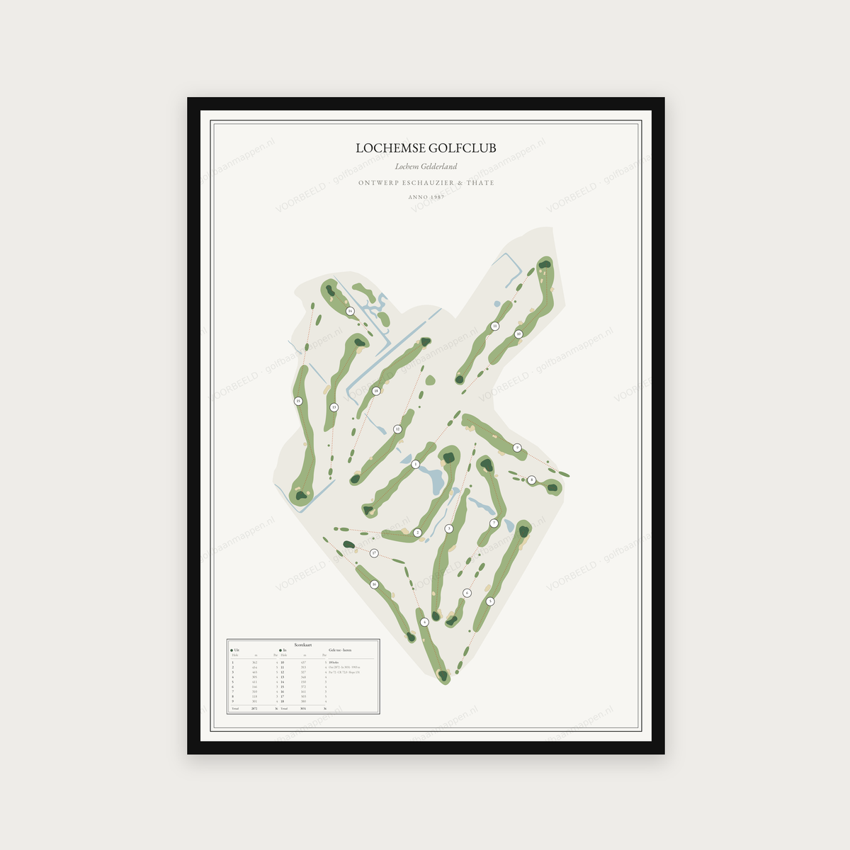 Golfposter Lochemse Golfclub in redactie-stijl, staand