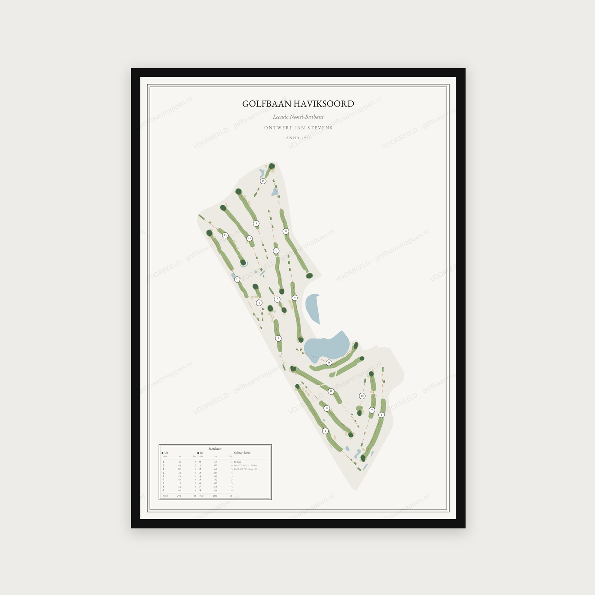 Golfposter Golfbaan Haviksoord in redactie-stijl, staand