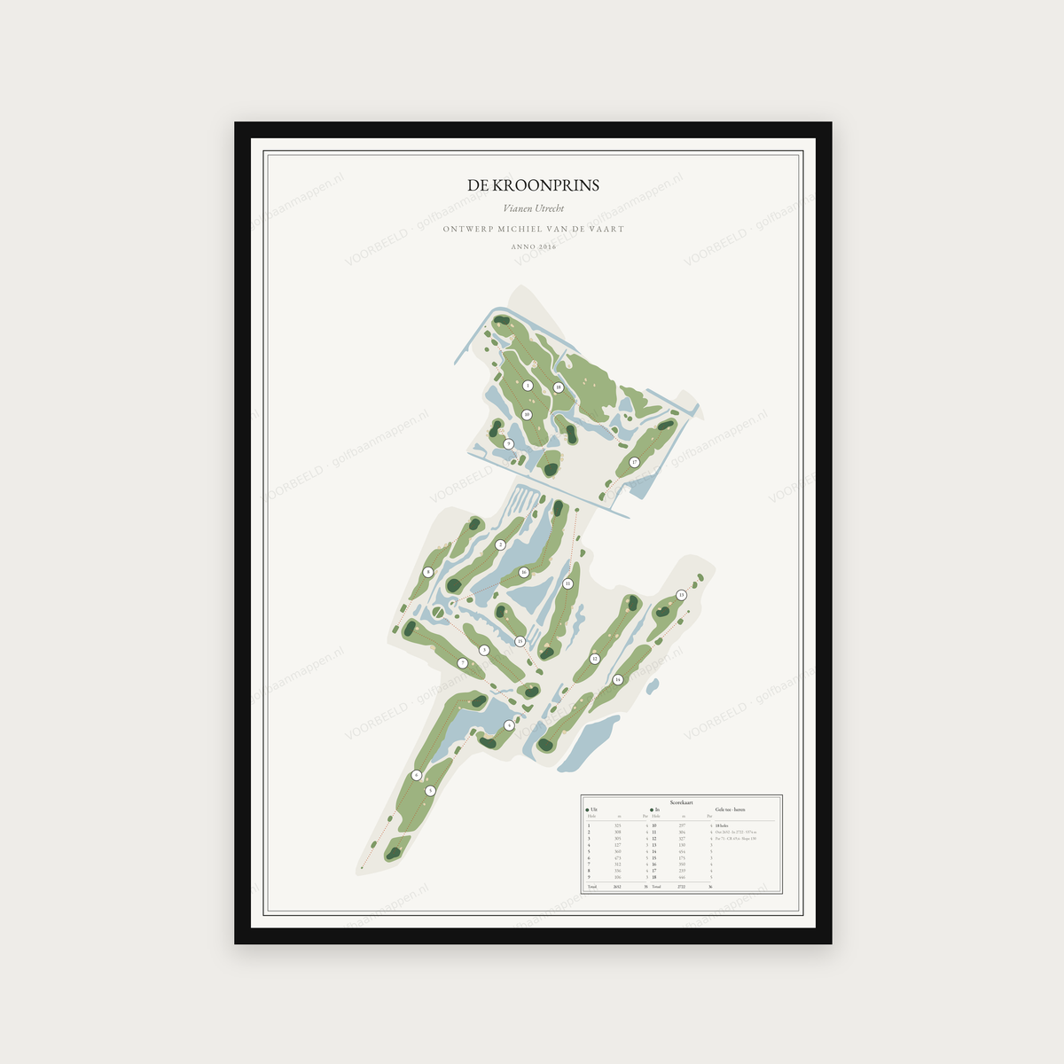 Golfposter De Kroonprins in redactie-stijl, staand