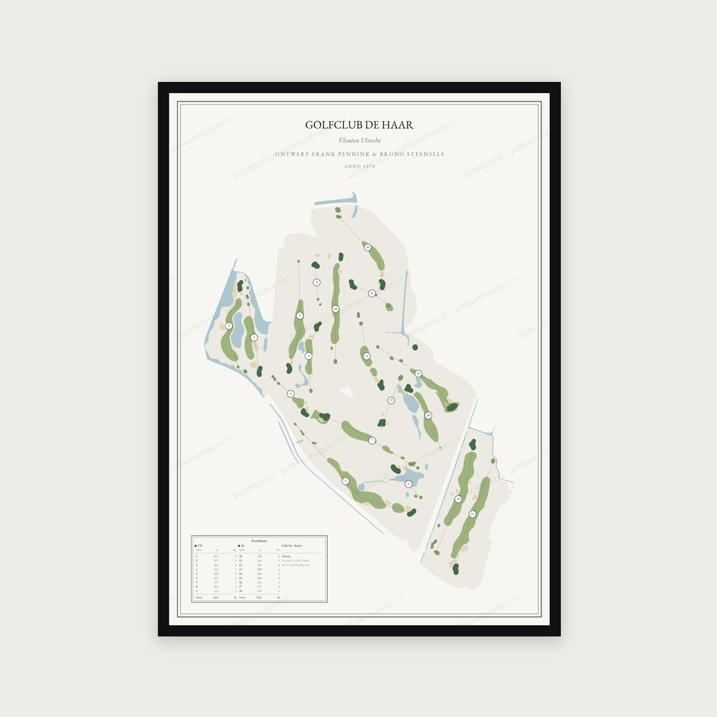 Golfposter Golfclub De Haar in redactie-stijl, staand