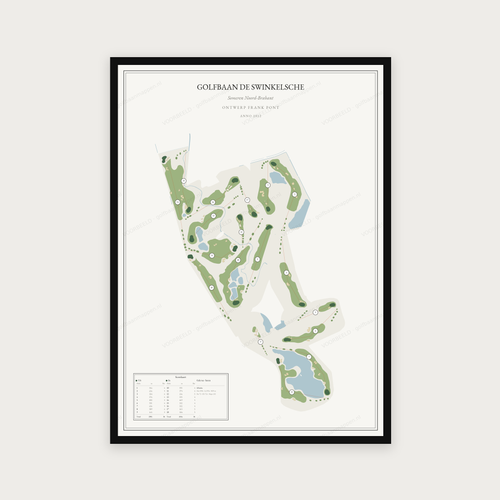 Golfposter Golfbaan De Swinkelsche in redactie-stijl, staand