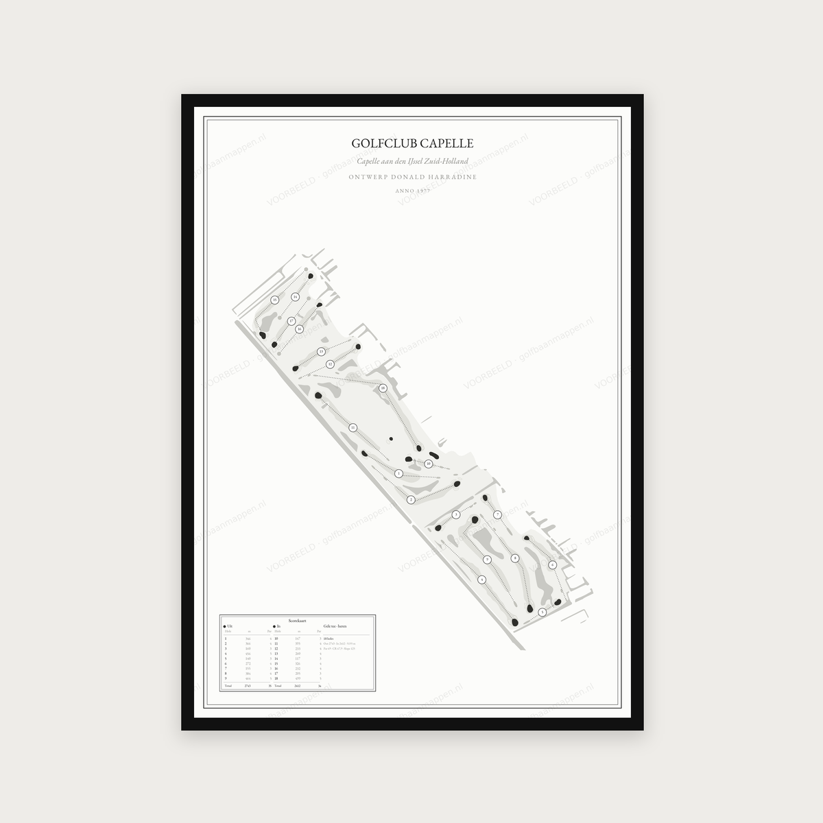 Golfclub Capelle — Zwart wit, staand
