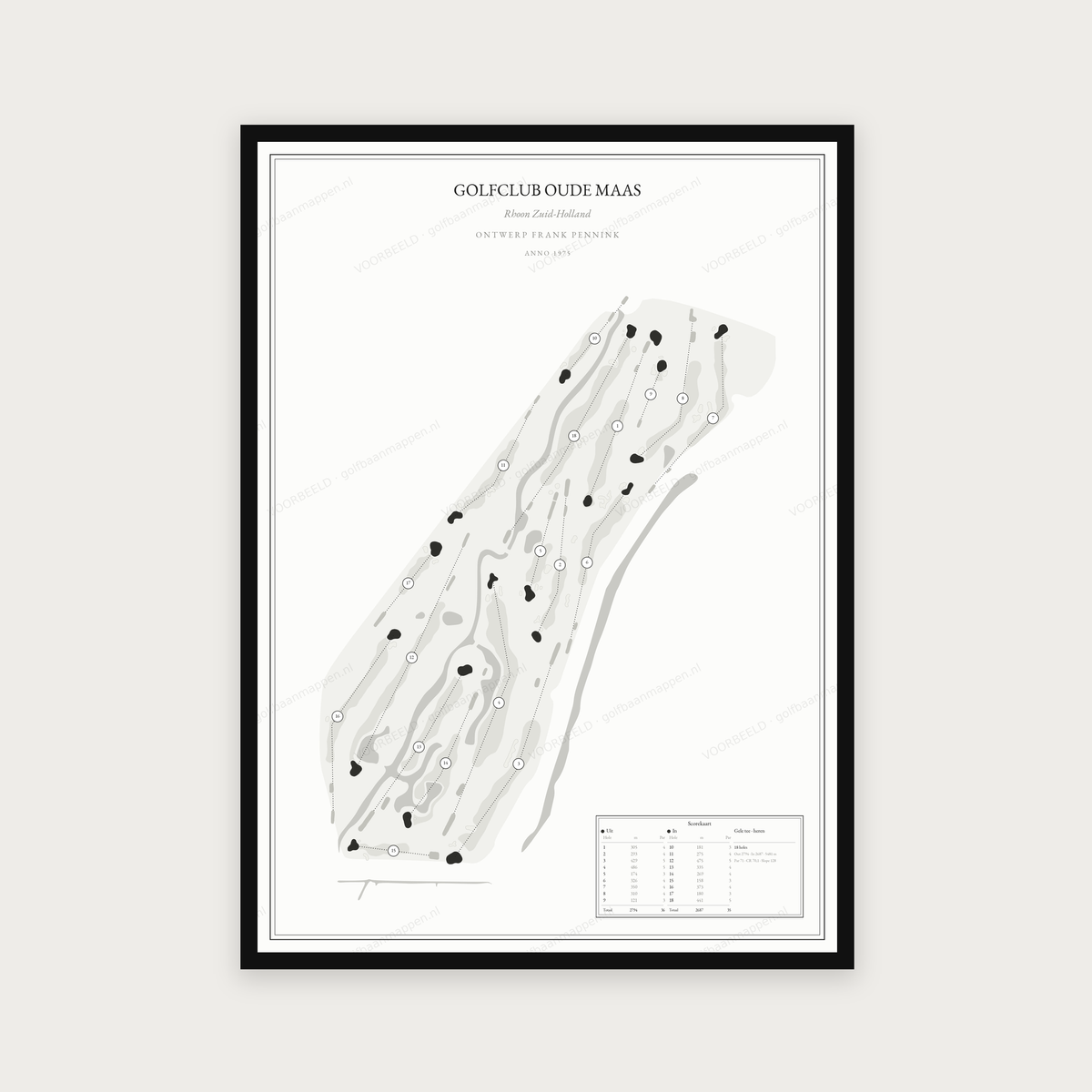 Golfclub Oude Maas — Zwart wit, staand