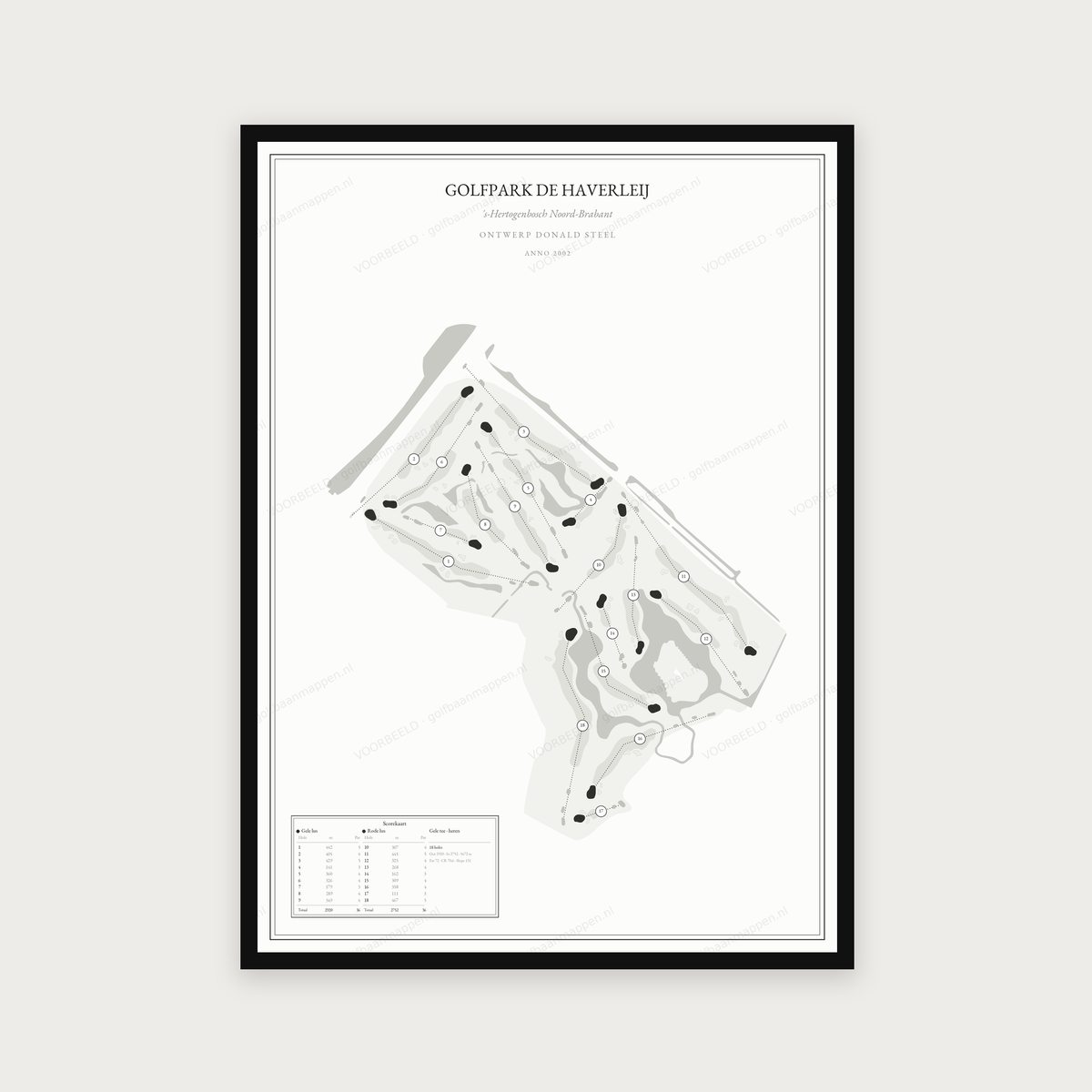 Golfpark De Haverleij — Zwart wit, staand