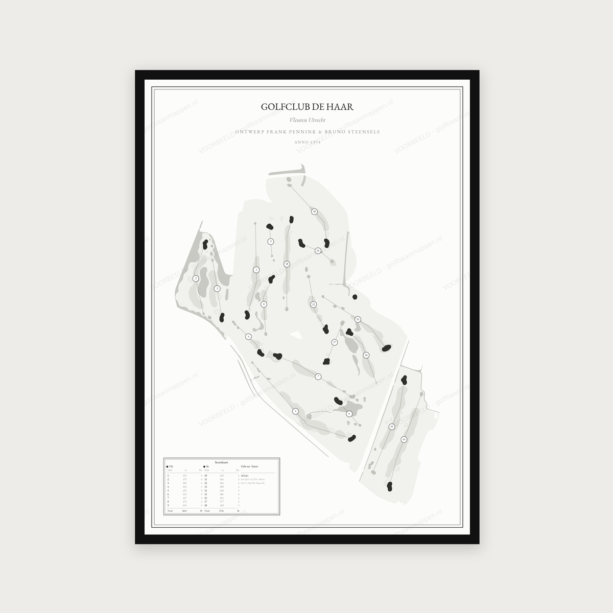Golfclub De Haar — Zwart wit, staand