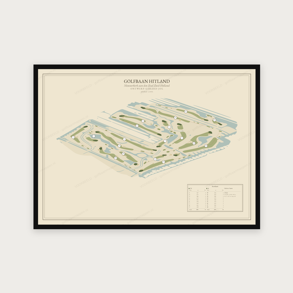 Golfbaan Hitland — Vintage, liggend