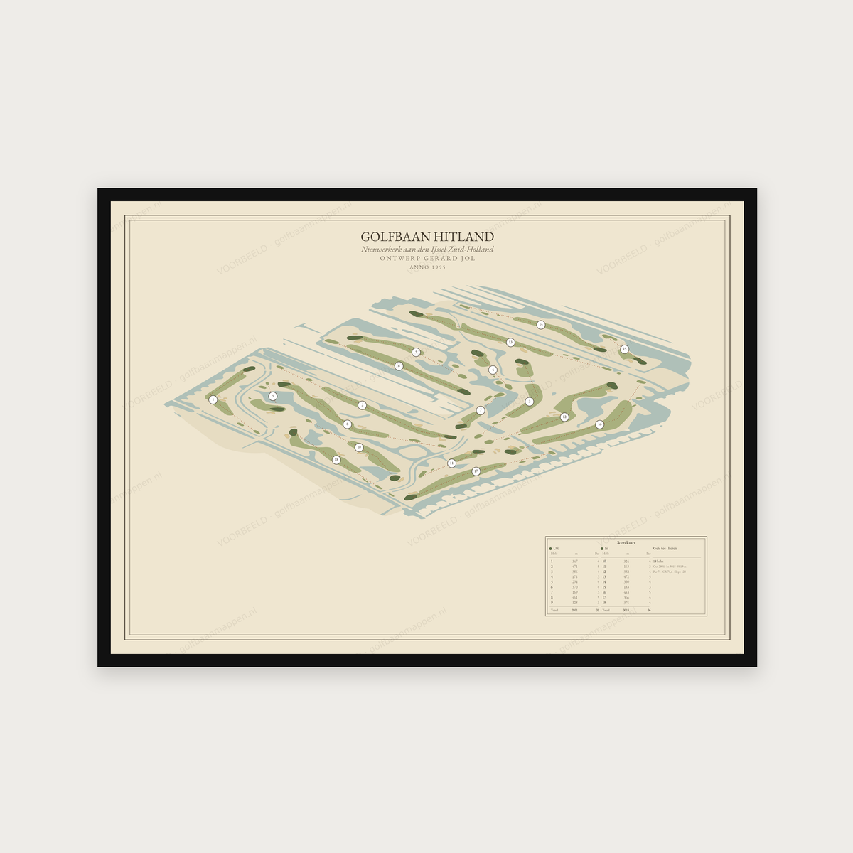 Golfbaan Hitland — Vintage, liggend