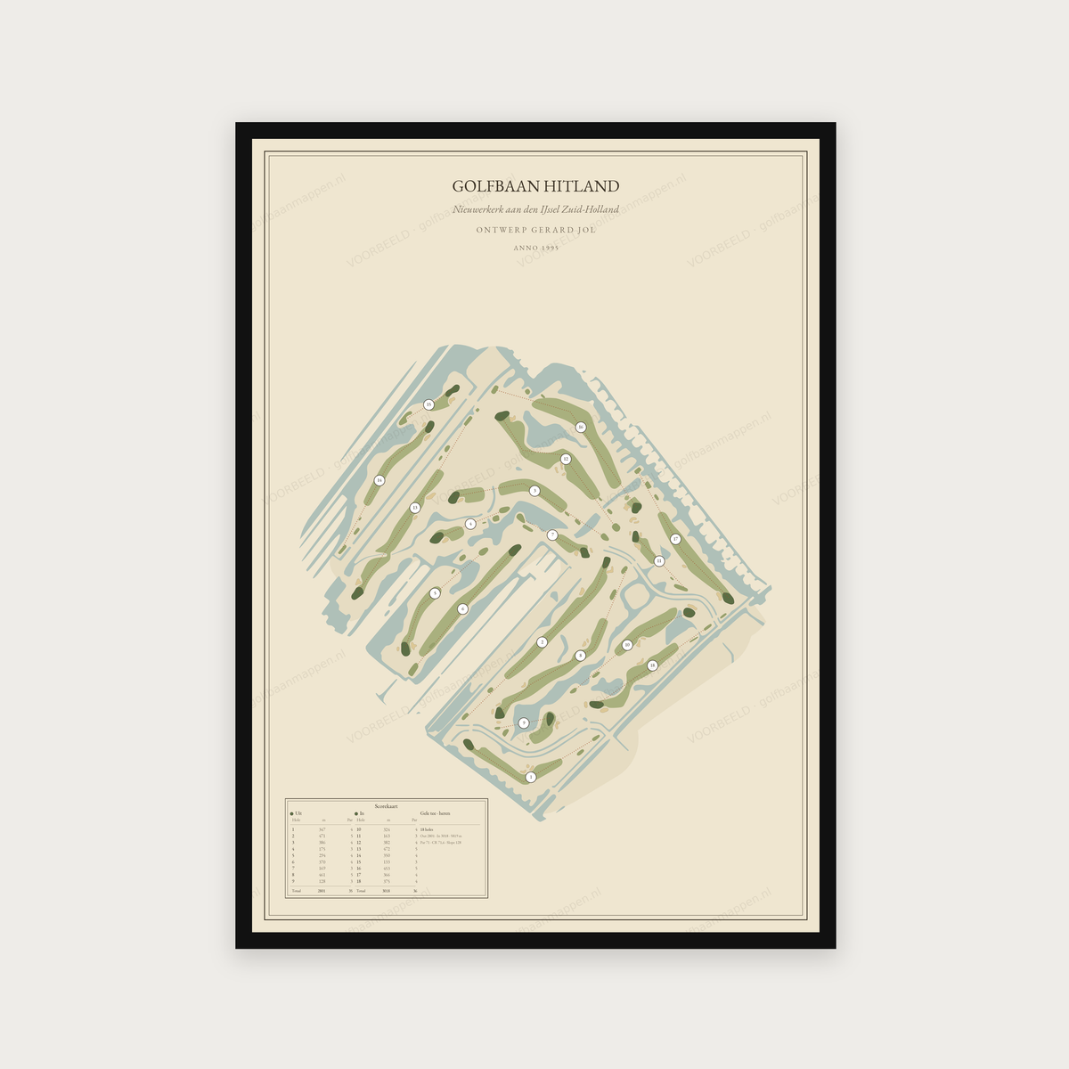 Golfbaan Hitland — Vintage, staand