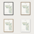 The Dutch kaartposter in vier lijstkleuren: zwart, donker eiken, licht eiken en wit