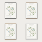 Drentsche Golf & Country Club — kaartposter in vier lijstkleuren: zwart, donker eiken, licht eiken en wit
