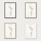 Hilversumsche Golf Club — kaartposter in vier lijstkleuren: zwart, donker eiken, licht eiken en wit