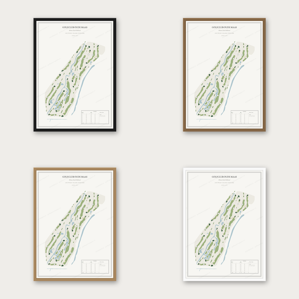 Golfclub Oude Maas in vier lijstkleuren